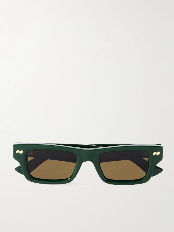 Ribbon Stud Square-Frame Recycled-Acetate Sunglasses Ribbon Stud Square-Frame Recycled-Acetate Sunglasses