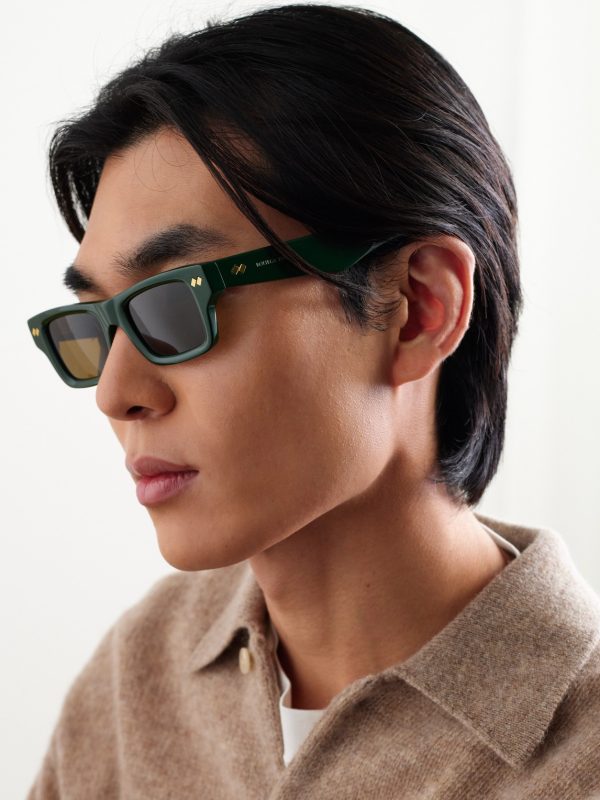 Ribbon Stud Square-Frame Recycled-Acetate Sunglasses - OU Ribbon Stud Square-Frame Recycled-Acetate Sunglasses - OU