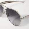 Sardine Aviator-Style Silver-Tone Sunglasses - CU Sardine Aviator-Style Silver-Tone Sunglasses - CU