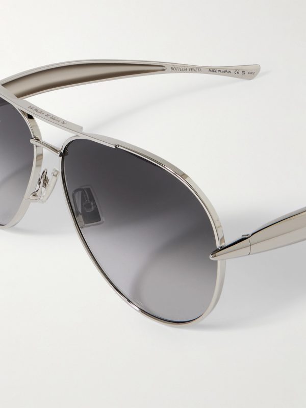 Sardine Aviator-Style Silver-Tone Sunglasses - CU Sardine Aviator-Style Silver-Tone Sunglasses - CU