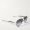 Sardine Aviator-Style Silver-Tone Sunglasses - FR Sardine Aviator-Style Silver-Tone Sunglasses - FR