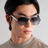 Sardine Aviator-Style Silver-Tone Sunglasses - OU Sardine Aviator-Style Silver-Tone Sunglasses - OU