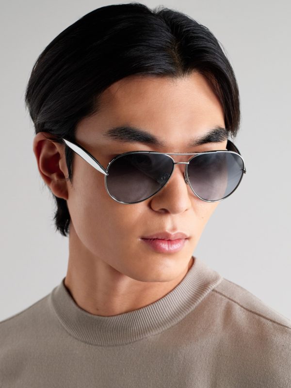 Sardine Aviator-Style Silver-Tone Sunglasses - OU Sardine Aviator-Style Silver-Tone Sunglasses - OU