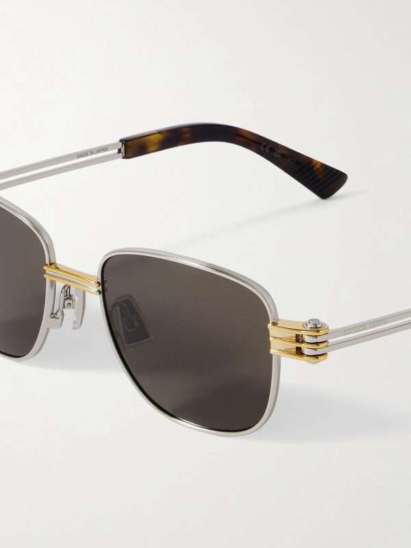 Square-Frame Gold- and Silver-Tone Sunglasses - CU Square-Frame Gold- and Silver-Tone Sunglasses - CU
