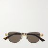 Square-Frame Gold- and Silver-Tone Sunglasses Square-Frame Gold- and Silver-Tone Sunglasses