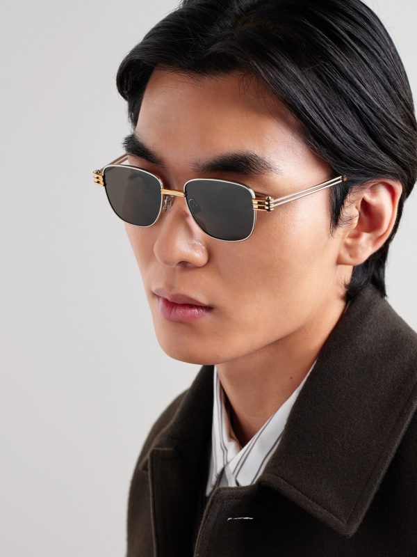 Square-Frame Gold- and Silver-Tone Sunglasses - OU Square-Frame Gold- and Silver-Tone Sunglasses - OU