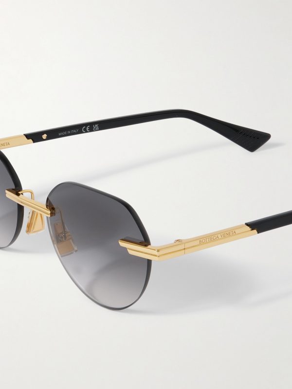 Rimless Round-Frame Gold-Tone Sunglasses - CU Rimless Round-Frame Gold-Tone Sunglasses - CU