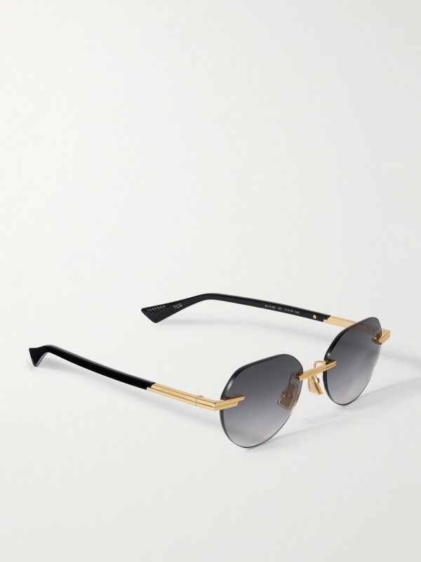 Rimless Round-Frame Gold-Tone Sunglasses - FR Rimless Round-Frame Gold-Tone Sunglasses - FR