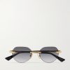 Rimless Round-Frame Gold-Tone Sunglasses Rimless Round-Frame Gold-Tone Sunglasses