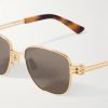 Square-Frame Gold-Tone Sunglasses - CU Square-Frame Gold-Tone Sunglasses - CU