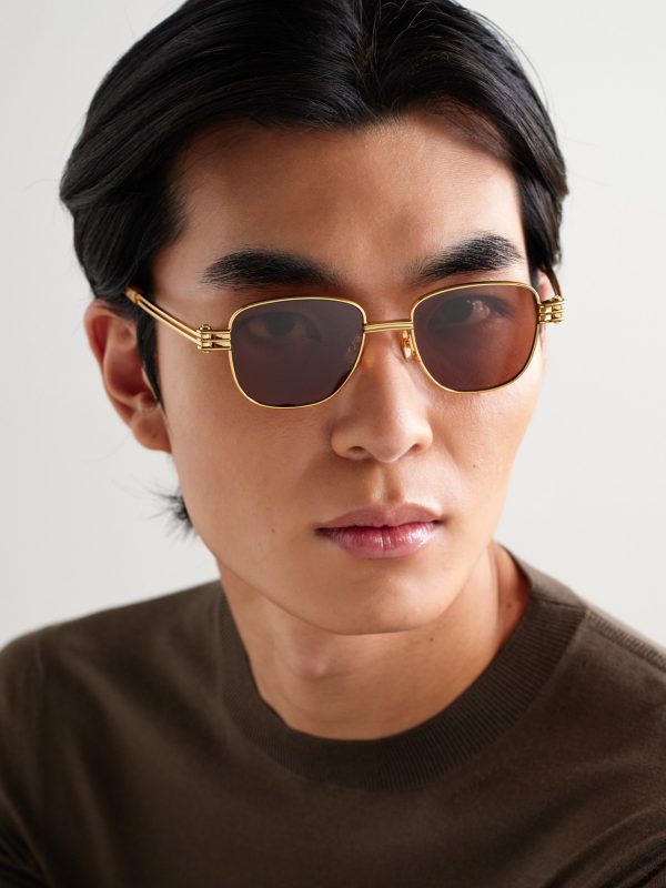 Square-Frame Gold-Tone Sunglasses - OU Square-Frame Gold-Tone Sunglasses - OU