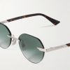 Rimless Round-Frame Silver-Tone Sunglasses - CU Rimless Round-Frame Silver-Tone Sunglasses - CU