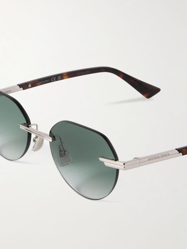Rimless Round-Frame Silver-Tone Sunglasses - CU Rimless Round-Frame Silver-Tone Sunglasses - CU
