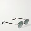 Rimless Round-Frame Silver-Tone Sunglasses - FR Rimless Round-Frame Silver-Tone Sunglasses - FR