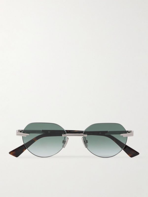 Rimless Round-Frame Silver-Tone Sunglasses Rimless Round-Frame Silver-Tone Sunglasses