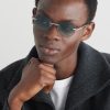 Rimless Round-Frame Silver-Tone Sunglasses - OU Rimless Round-Frame Silver-Tone Sunglasses - OU