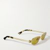 Rectangular-Frame Gold-Tone Sunglasses - FR Rectangular-Frame Gold-Tone Sunglasses - FR