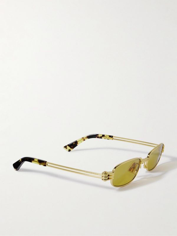 Rectangular-Frame Gold-Tone Sunglasses - FR Rectangular-Frame Gold-Tone Sunglasses - FR