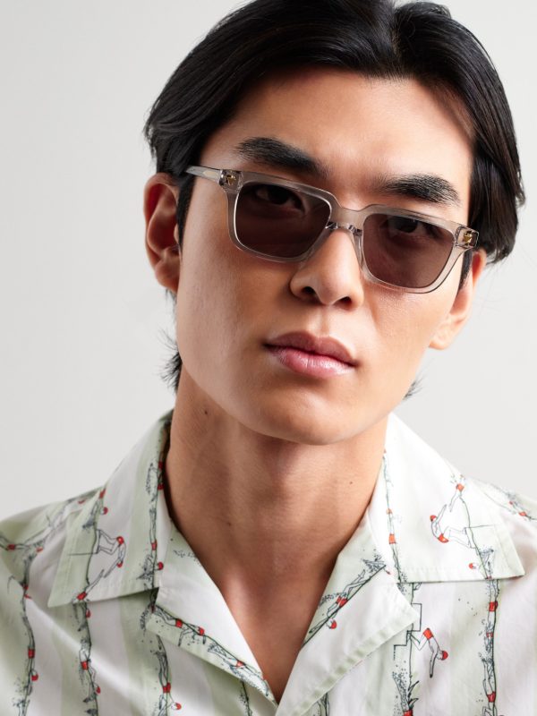 Square-Frame Recycled-Acetate Sunglasses - OU