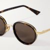 Panthos Round-Frame Tortoiseshell Recycled-Acetate and Gold-Tone Sunglasses - CU Panthos Round-Frame Tortoiseshell Recycled-Acetate and Gold-Tone Sunglasses - CU