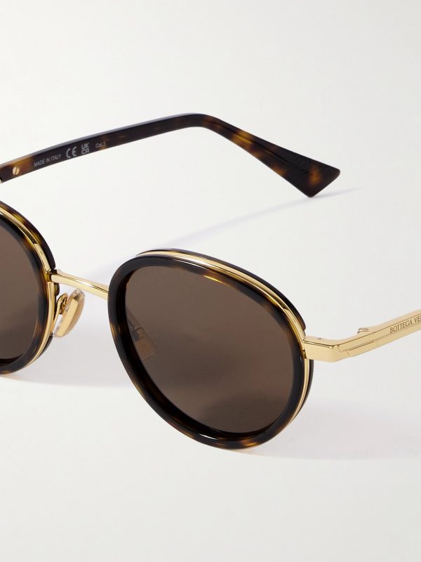 Panthos Round-Frame Tortoiseshell Recycled-Acetate and Gold-Tone Sunglasses - CU Panthos Round-Frame Tortoiseshell Recycled-Acetate and Gold-Tone Sunglasses - CU