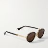 Panthos Round-Frame Tortoiseshell Recycled-Acetate and Gold-Tone Sunglasses - FR Panthos Round-Frame Tortoiseshell Recycled-Acetate and Gold-Tone Sunglasses - FR
