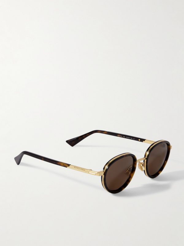 Panthos Round-Frame Tortoiseshell Recycled-Acetate and Gold-Tone Sunglasses - FR Panthos Round-Frame Tortoiseshell Recycled-Acetate and Gold-Tone Sunglasses - FR