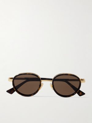 Panthos Round-Frame Tortoiseshell Recycled-Acetate and Gold-Tone Sunglasses Panthos Round-Frame Tortoiseshell Recycled-Acetate and Gold-Tone Sunglasses