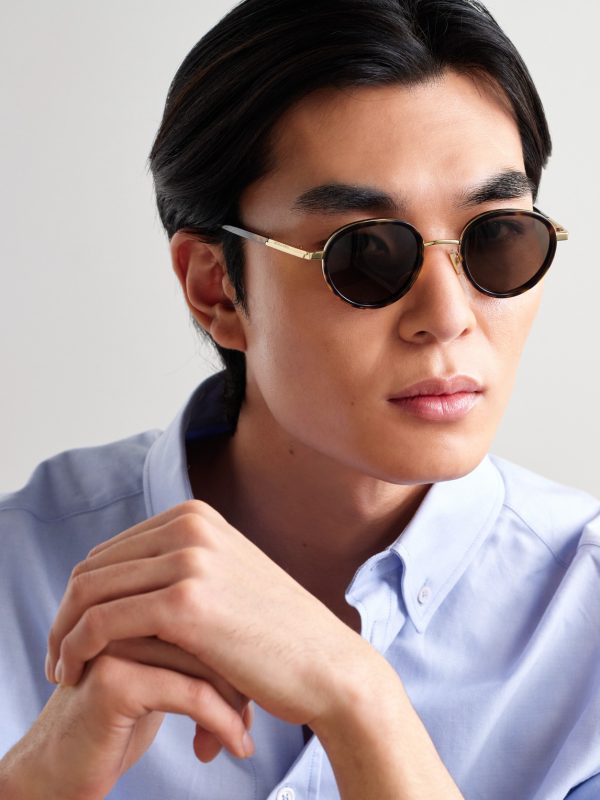 Panthos Round-Frame Tortoiseshell Recycled-Acetate and Gold-Tone Sunglasses - OU Panthos Round-Frame Tortoiseshell Recycled-Acetate and Gold-Tone Sunglasses - OU