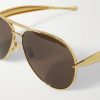 Sardine Aviator-Style Gold-Tone Sunglasses - CU Sardine Aviator-Style Gold-Tone Sunglasses - CU