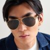 Sardine Aviator-Style Gold-Tone Sunglasses - OU Sardine Aviator-Style Gold-Tone Sunglasses - OU