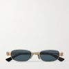 Round-Frame Silver-Tone Sunglasses