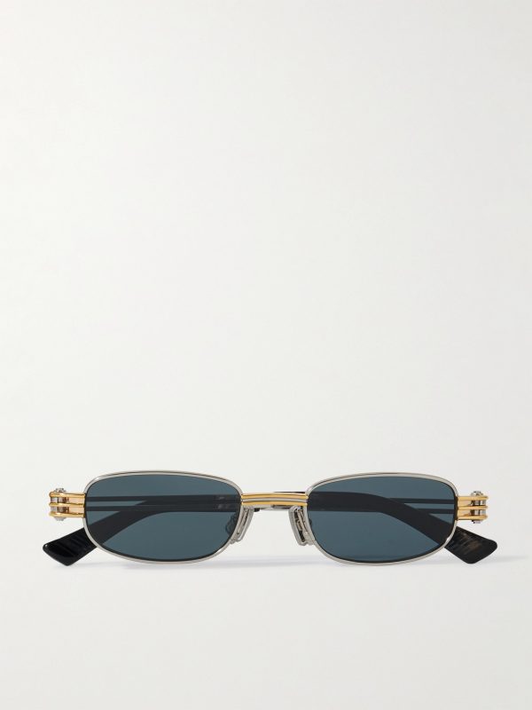 Round-Frame Silver-Tone Sunglasses