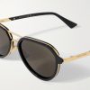 Aviator-Style Recycled-Acetate and Gold-Tone Sunglasses - CU Aviator-Style Recycled-Acetate and Gold-Tone Sunglasses - CU