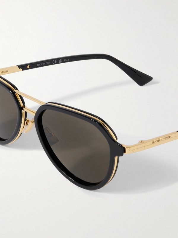 Aviator-Style Recycled-Acetate and Gold-Tone Sunglasses - CU Aviator-Style Recycled-Acetate and Gold-Tone Sunglasses - CU