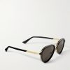 Aviator-Style Recycled-Acetate and Gold-Tone Sunglasses - FR Aviator-Style Recycled-Acetate and Gold-Tone Sunglasses - FR