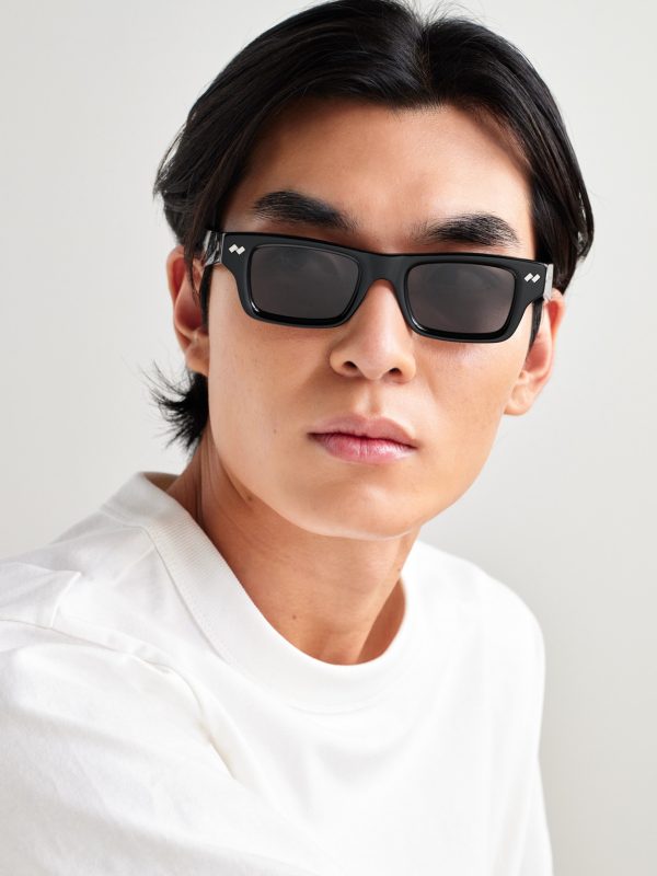 Ribbon Stud Square-Frame Recycled-Acetate Sunglasses - OU Ribbon Stud Square-Frame Recycled-Acetate Sunglasses - OU