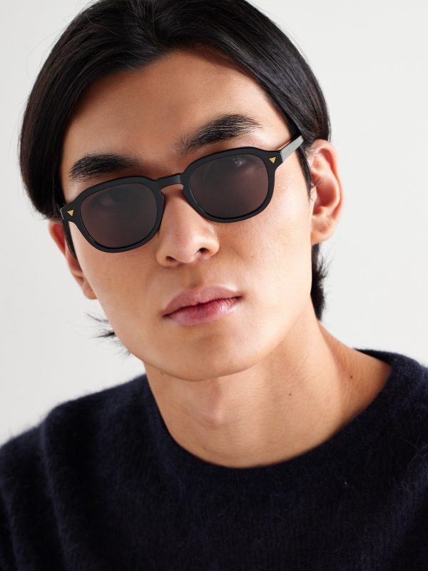 Round-Frame Recycled-Acetate Sunglasses - OU
