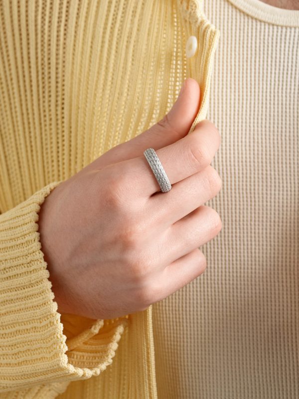 Textured Sterling Silver Ring - OU