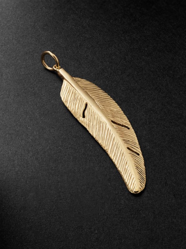 Large Feather 14-Karat Gold Charm - BK Large Feather 14-Karat Gold Charm - BK