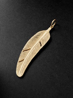 Large Feather 14-Karat Gold Charm Large Feather 14-Karat Gold Charm