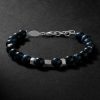 Sterling Silver Obsidian Beaded Bracelet