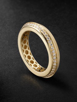 Knife Edge 14-Karat Gold Diamond Ring