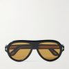 Icon Pilot Aviator-Style Tortoiseshell Acetate Sunglasses Icon Pilot Aviator-Style Tortoiseshell Acetate Sunglasses