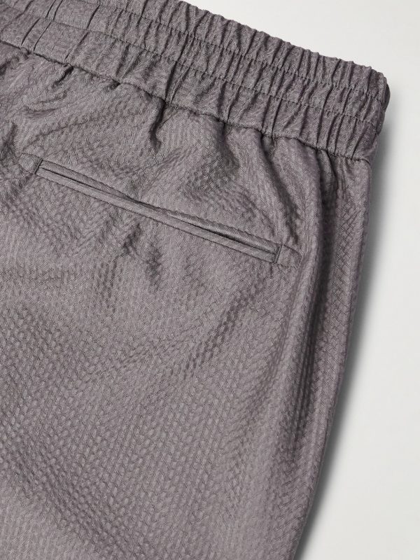 Asolo Straight-Leg Herringbone Silk-Seersucker Suit Trousers - CU Asolo Straight-Leg Herringbone Silk-Seersucker Suit Trousers - CU