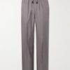 Asolo Straight-Leg Herringbone Silk-Seersucker Suit Trousers Asolo Straight-Leg Herringbone Silk-Seersucker Suit Trousers