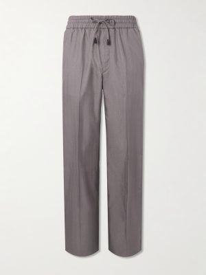Asolo Straight-Leg Herringbone Silk-Seersucker Suit Trousers Asolo Straight-Leg Herringbone Silk-Seersucker Suit Trousers
