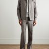 Asolo Straight-Leg Herringbone Silk-Seersucker Suit Trousers - OU Asolo Straight-Leg Herringbone Silk-Seersucker Suit Trousers - OU