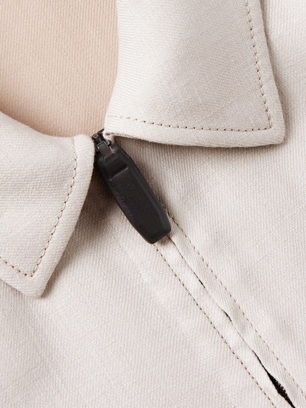 Leather-Trimmed Linen-Blend Bomber Jacket - CU
