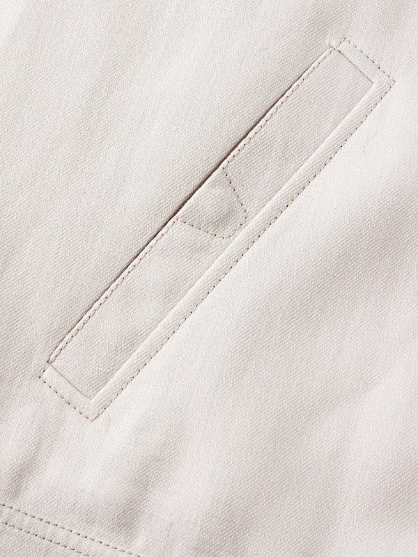 Leather-Trimmed Linen-Blend Bomber Jacket - E1